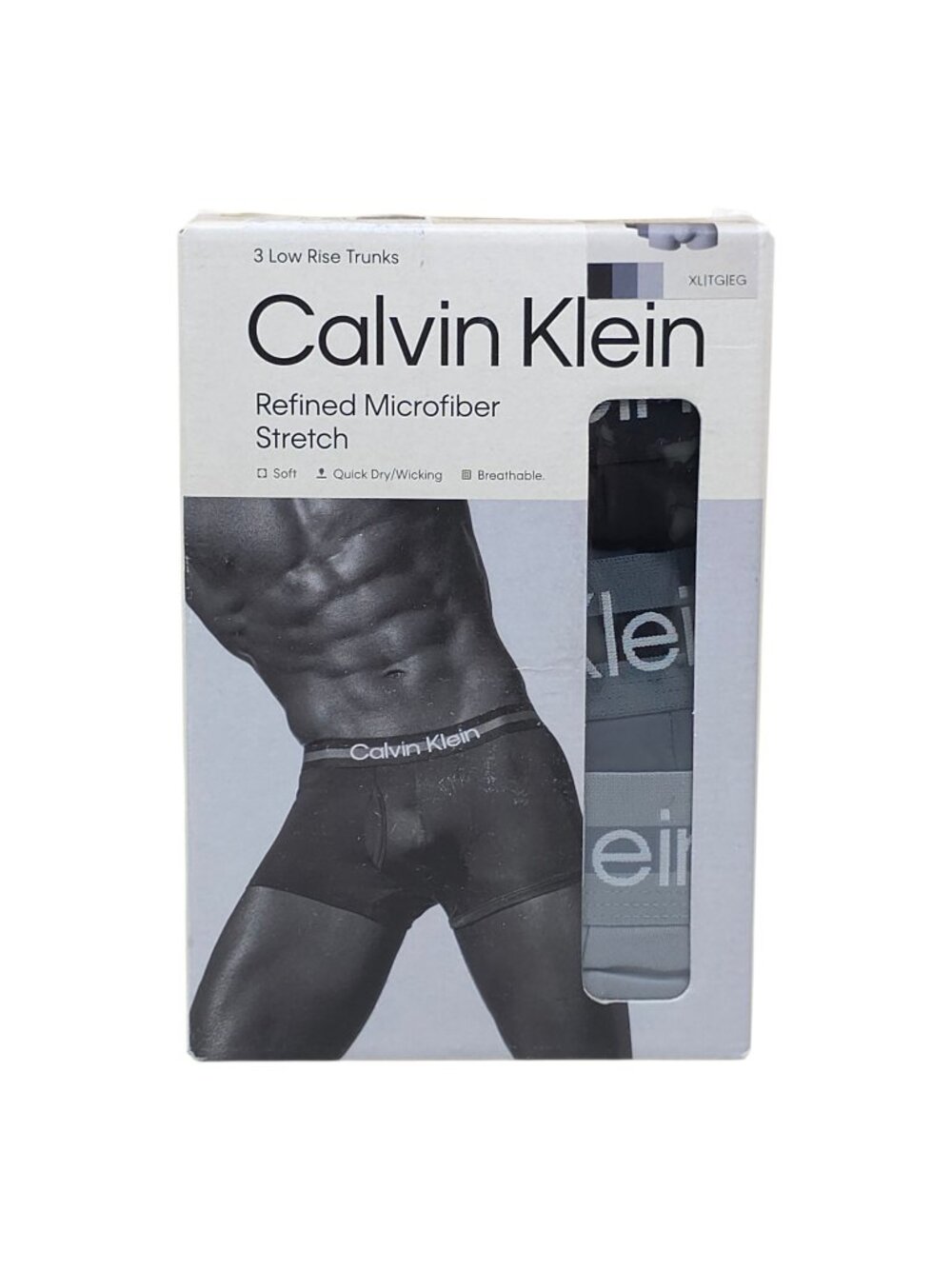Calvin Klein 3-Pack XLT Low Rise Trunks Briefs Microfiber Stretch Breathable